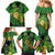 New Zealand Kākāpō Family Matching Mermaid Dress and Hawaiian Shirt Silver Fern with Close up of Green Fern Leaves and Maori Tattoo