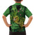 New Zealand Kākāpō Family Matching Short Sleeve Bodycon Dress and Hawaiian Shirt Silver Fern with Close up of Green Fern Leaves and Maori Tattoo