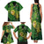 New Zealand Kākāpō Family Matching Tank Maxi Dress and Hawaiian Shirt Silver Fern with Close up of Green Fern Leaves and Maori Tattoo