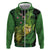 New Zealand Kākāpō Hoodie Silver Fern with Close up of Green Fern Leaves and Maori Tattoo