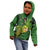 New Zealand Kākāpō Kid Hoodie Silver Fern with Close up of Green Fern Leaves and Maori Tattoo