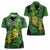 New Zealand Kākāpō Women Polo Shirt Silver Fern with Close up of Green Fern Leaves and Maori Tattoo