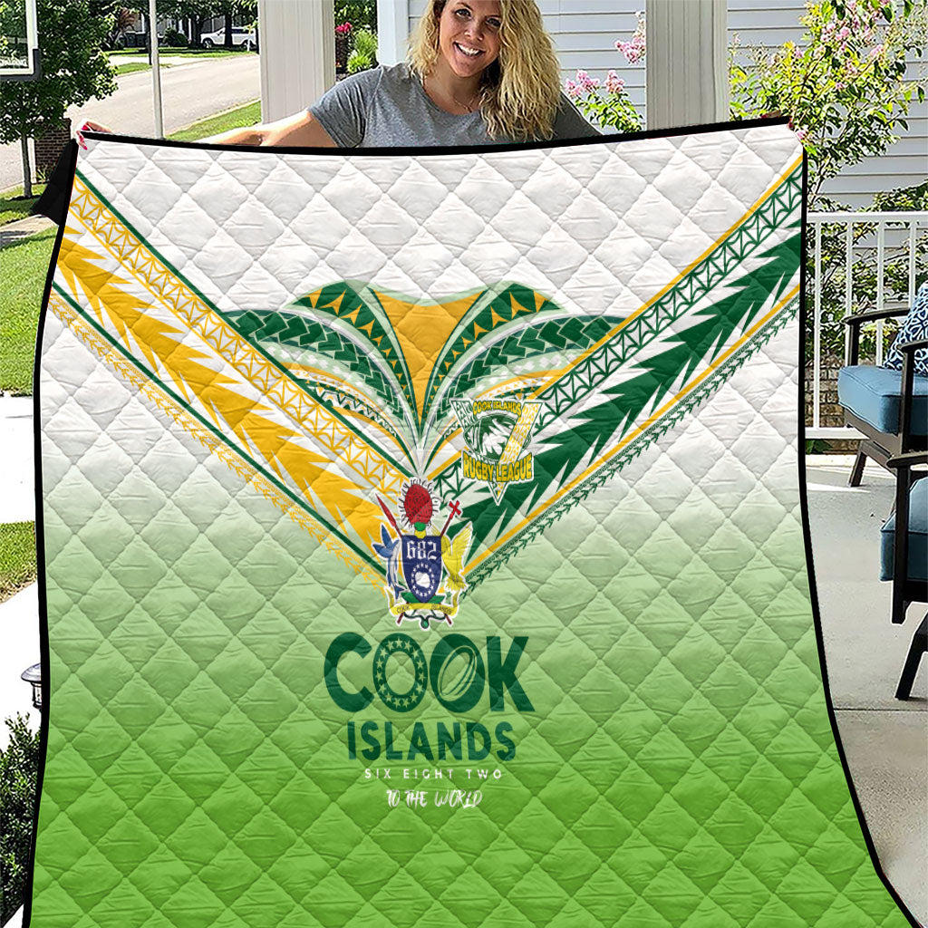 Cook Islands Rugby Quilt Six Eight Two to The World - Tatau Tribal Motif