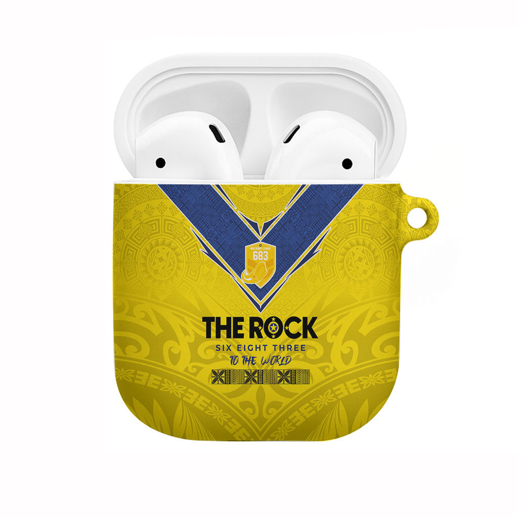 Niue Rugby AirPods Case Six Eight Three to The World - Hiapo Tribal Motif