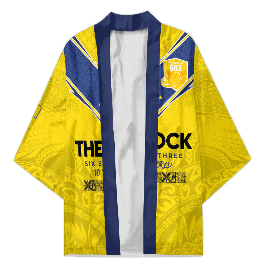 Niue Rugby Custom Kimono Six Eight Three to The World - Hiapo Tribal Motif