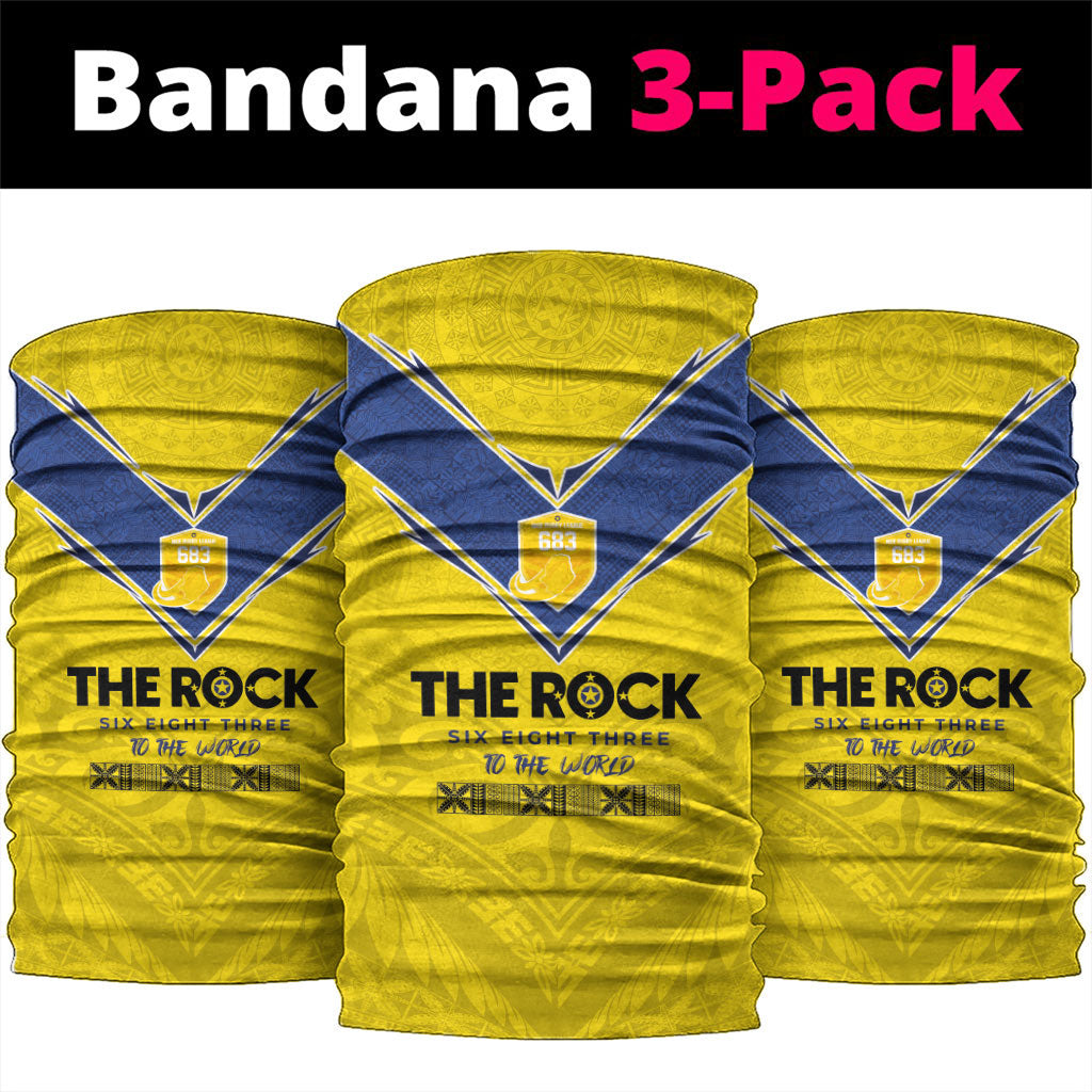 Niue Rugby Neck Gaiter Six Eight Three to The World - Hiapo Tribal Motif