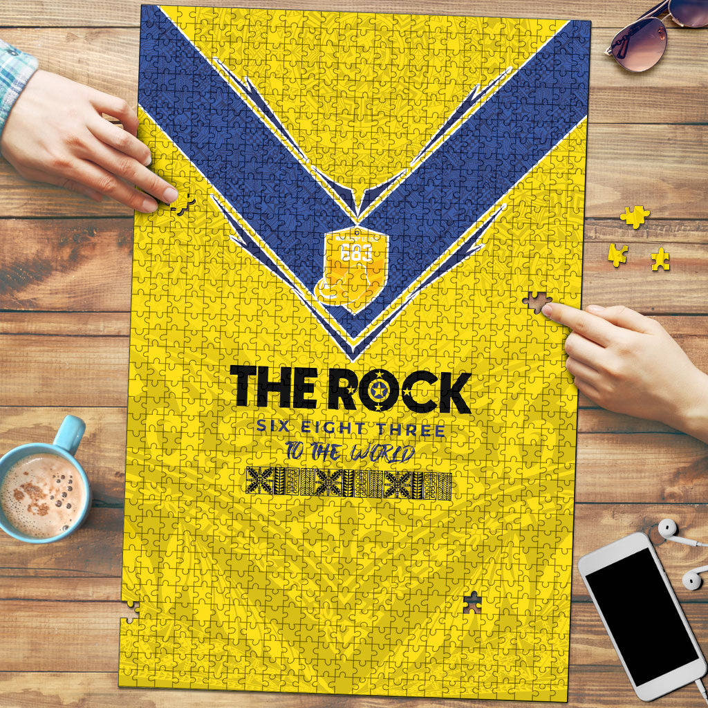 Niue Rugby Puzzle Six Eight Three to The World - Hiapo Tribal Motif