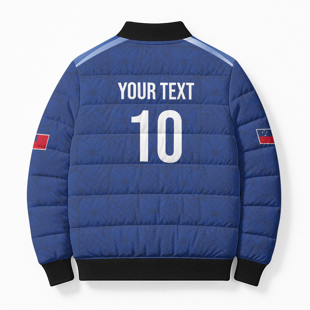 Samoa Rugby Custom Bomber Puffer Jacket Six Eight Five to The World - Pacific Motif LT03 - Polynesian Pride