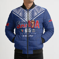 Samoa Rugby Custom Bomber Puffer Jacket Six Eight Five to The World - Pacific Motif LT03 - Polynesian Pride