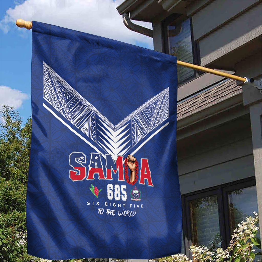 Samoa Rugby Garden Flag Six Eight Five to The World - Pacific Motif LT03 - Polynesian Pride