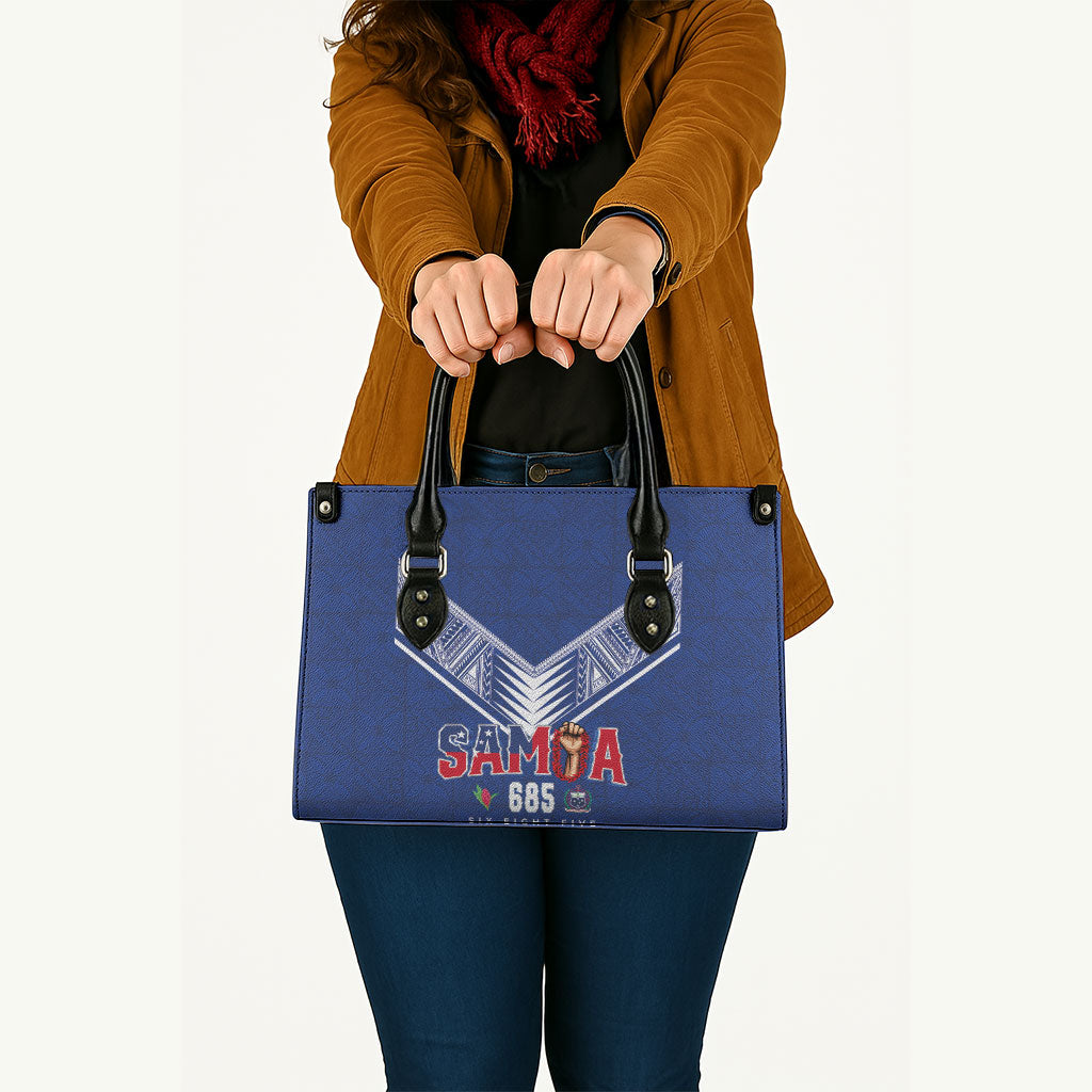 Samoa Rugby Leather Bag Six Eight Five to The World - Pacific Motif LT03 - Polynesian Pride