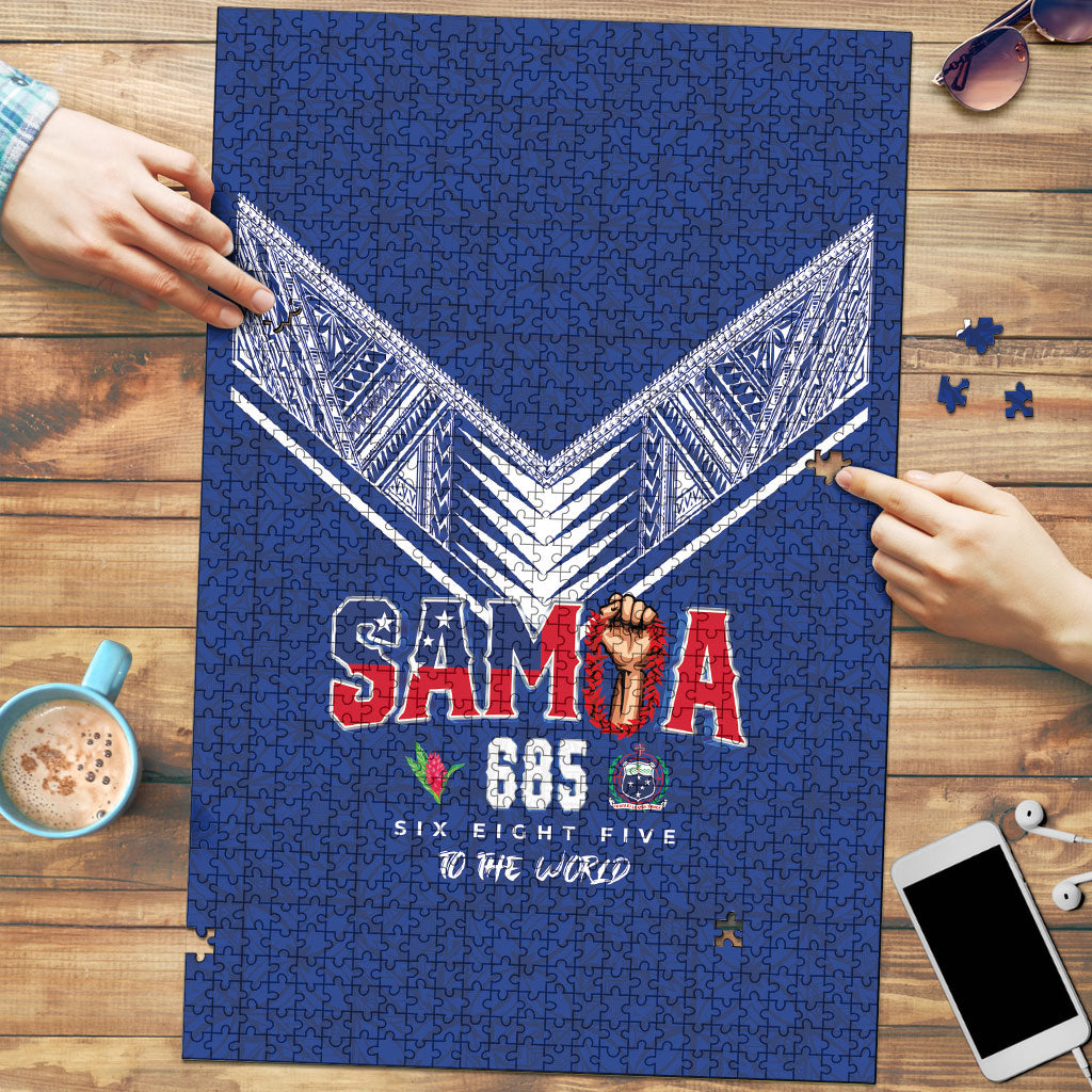Samoa Rugby Puzzle Six Eight Five to The World - Pacific Motif