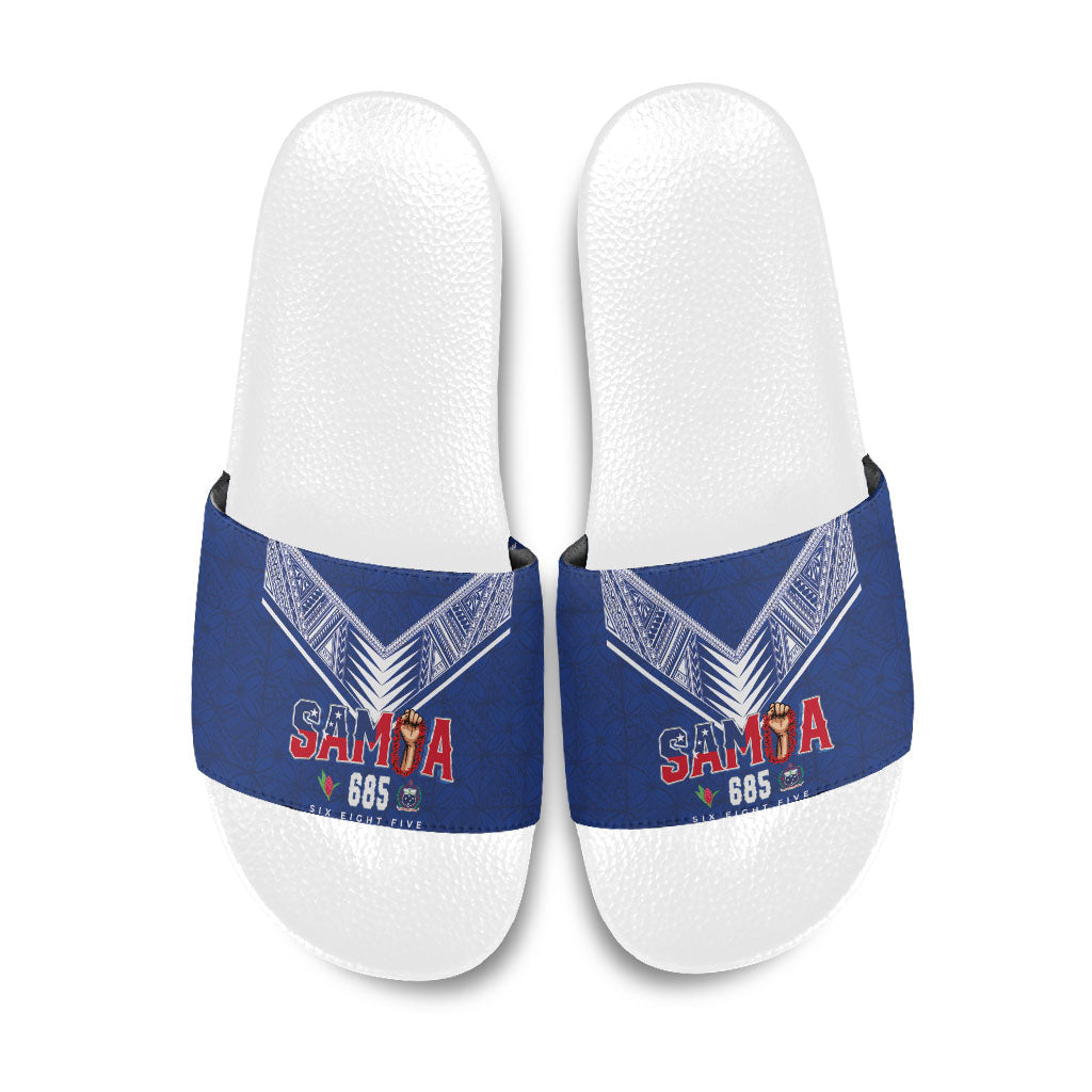 Samoa Rugby Slide Sandals Six Eight Five to The World - Pacific Motif LT03 Multicolor - Polynesian Pride