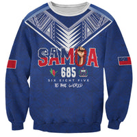 Samoa Rugby Custom Sweatshirt Six Eight Five to The World - Pacific Motif LT03 Unisex Multicolor - Polynesian Pride