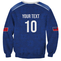 Samoa Rugby Custom Sweatshirt Six Eight Five to The World - Pacific Motif LT03 - Polynesian Pride