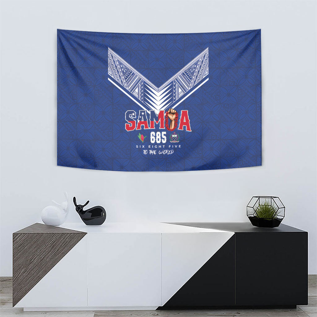 Samoa Rugby Tapestry Six Eight Five to The World - Pacific Motif LT03 - Polynesian Pride