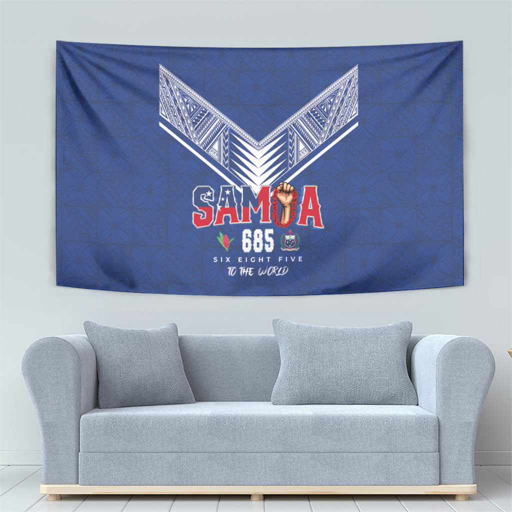 Samoa Rugby Tapestry Six Eight Five to The World - Pacific Motif LT03 - Polynesian Pride