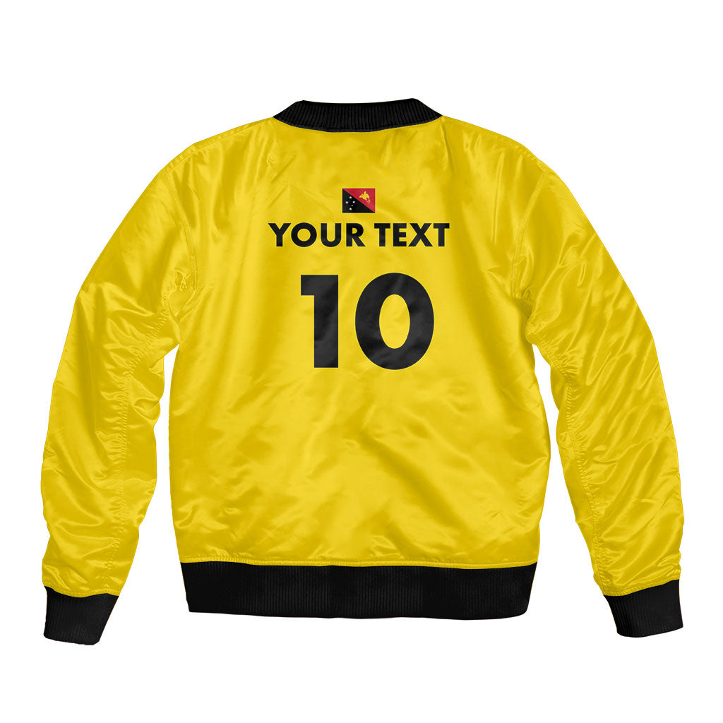 Papua New Guinea Rugby Custom Bomber Jacket Six Seven Five to The World - Melanesian Pattern LT03 - Polynesian Pride
