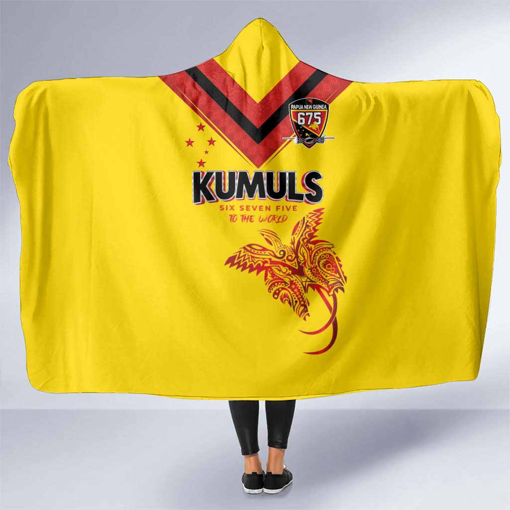 Papua New Guinea Rugby Hooded Blanket Six Seven Five to The World - Melanesian Pattern