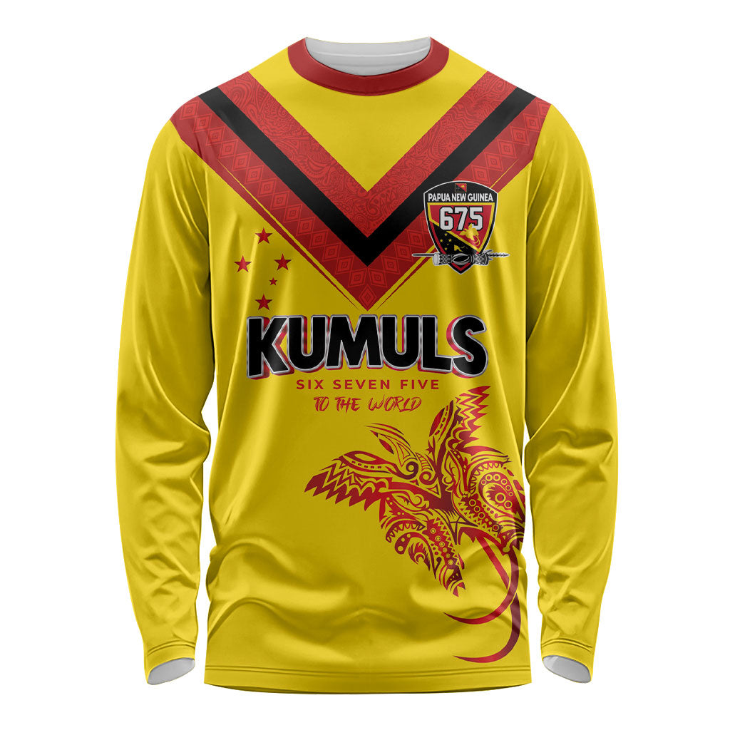 Papua New Guinea Rugby Custom Long Sleeve Shirt Six Seven Five to The World - Melanesian Pattern LT03 Unisex Multicolor - Polynesian Pride