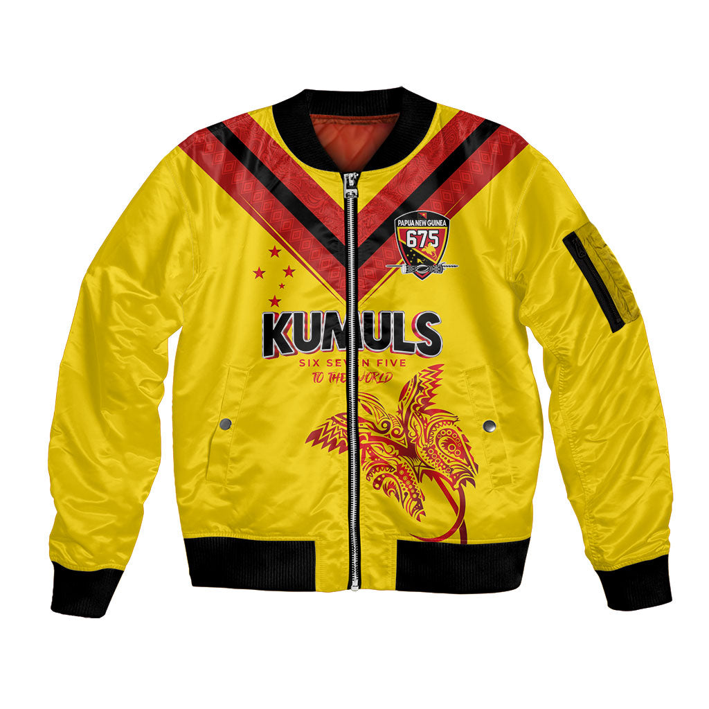 Papua New Guinea Rugby Custom Sleeve Zip Bomber Jacket Six Seven Five to The World - Melanesian Pattern LT03 Unisex Multicolor - Polynesian Pride