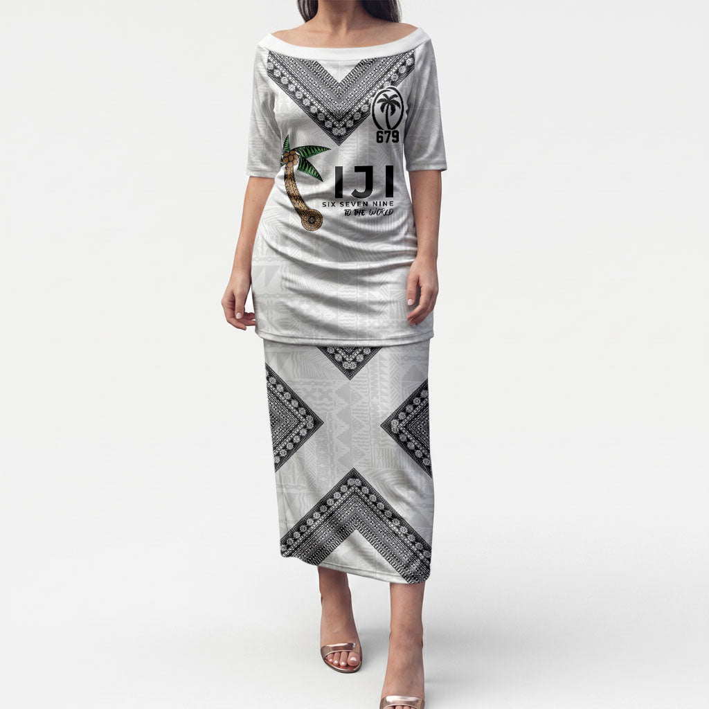 Fijian Rugby Puletasi Six Seven Nine to The World - Tapa Pattern LT03 Long Dress Multicolor - Polynesian Pride