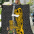 Hawaii Molokai Island Quilt Hawaiian Warrior and Kakau Symbols Abstract Tattoo LT03 Yellow - Polynesian Pride