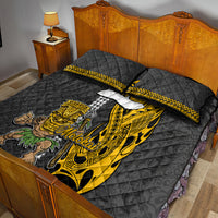 Hawaii Molokai Island Quilt Bed Set Hawaiian Warrior and Kakau Symbols Abstract Tattoo LT03 - Polynesian Pride