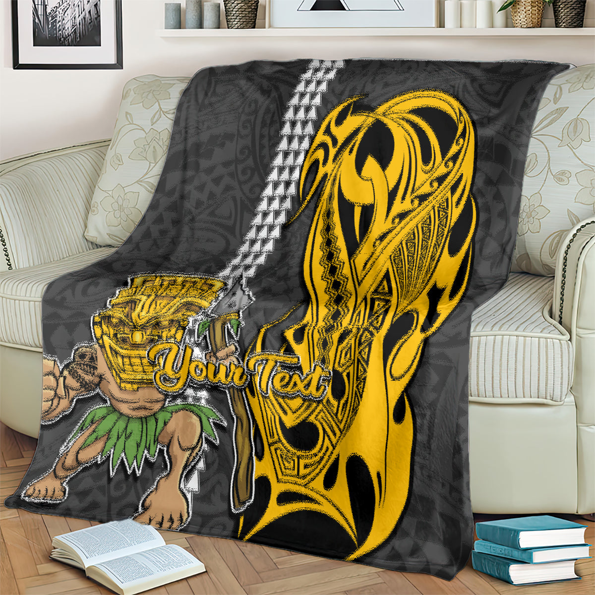 Custom Hawaii Molokai Island Blanket Hawaiian Warrior and Kakau Symbols Abstract Tattoo LT03 - Polynesian Pride