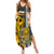 Custom Hawaii Molokai Island Family Matching Summer Maxi Dress and Hawaiian Shirt Hawaiian Warrior and Kakau Symbols Abstract Tattoo LT03 Mom's Dress Yellow - Polynesian Pride