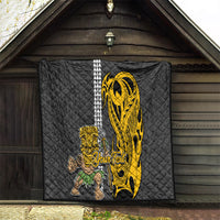 Custom Hawaii Molokai Island Quilt Hawaiian Warrior and Kakau Symbols Abstract Tattoo LT03 - Polynesian Pride