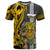 Custom Hawaii Molokai Island T Shirt Hawaiian Warrior and Kakau Symbols Abstract Tattoo LT03 Yellow - Polynesian Pride