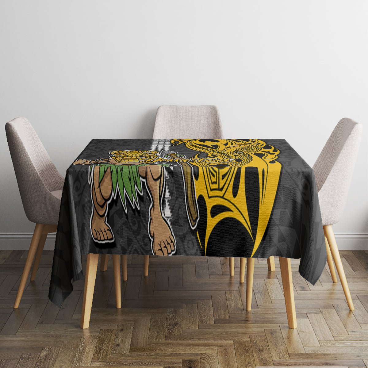 Custom Hawaii Molokai Island Tablecloth Hawaiian Warrior and Kakau Symbols Abstract Tattoo LT03 - Polynesian Pride