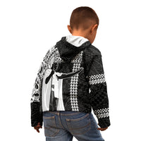 Hawaii Molokai Island Kid Hoodie Hawaiian King and Kakau Symbols Abstract Shoulder Tattoo LT03 - Polynesian Pride