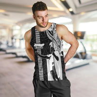 Hawaii Molokai Island Men Tank Top Hawaiian King and Kakau Symbols Abstract Shoulder Tattoo LT03 - Polynesian Pride