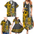 Hawaii Niihau Island Family Matching Summer Maxi Dress and Hawaiian Shirt Hawaiian Warrior and Kakau Symbols Abstract Tattoo LT03 - Polynesian Pride