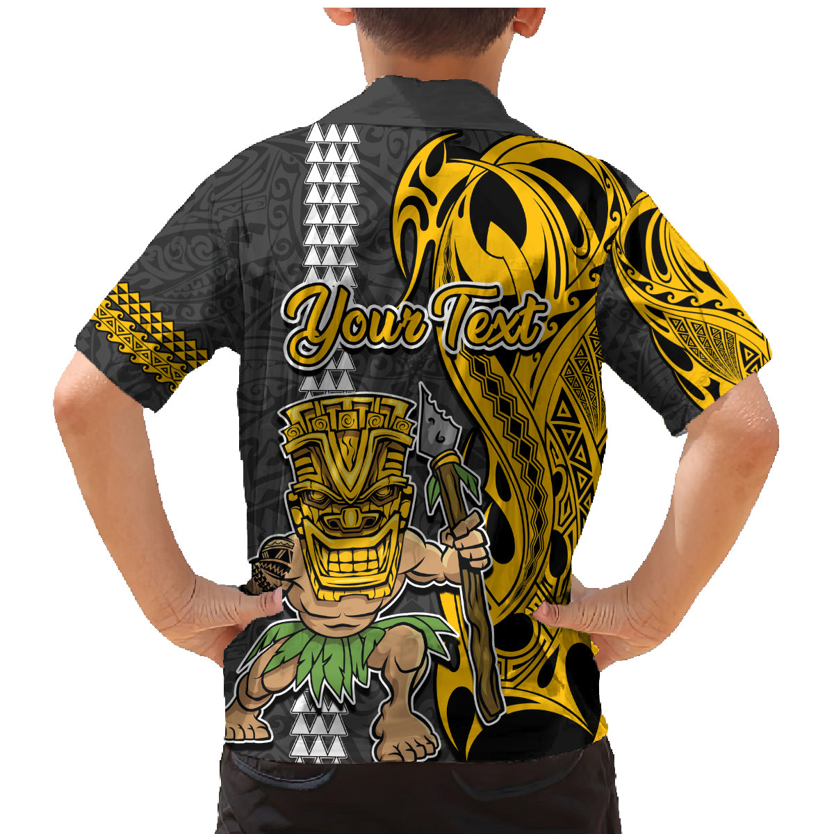 Custom Hawaii Niihau Island Family Matching Mermaid Dress and Hawaiian Shirt Hawaiian Warrior and Kakau Symbols Abstract Tattoo LT03 - Polynesian Pride