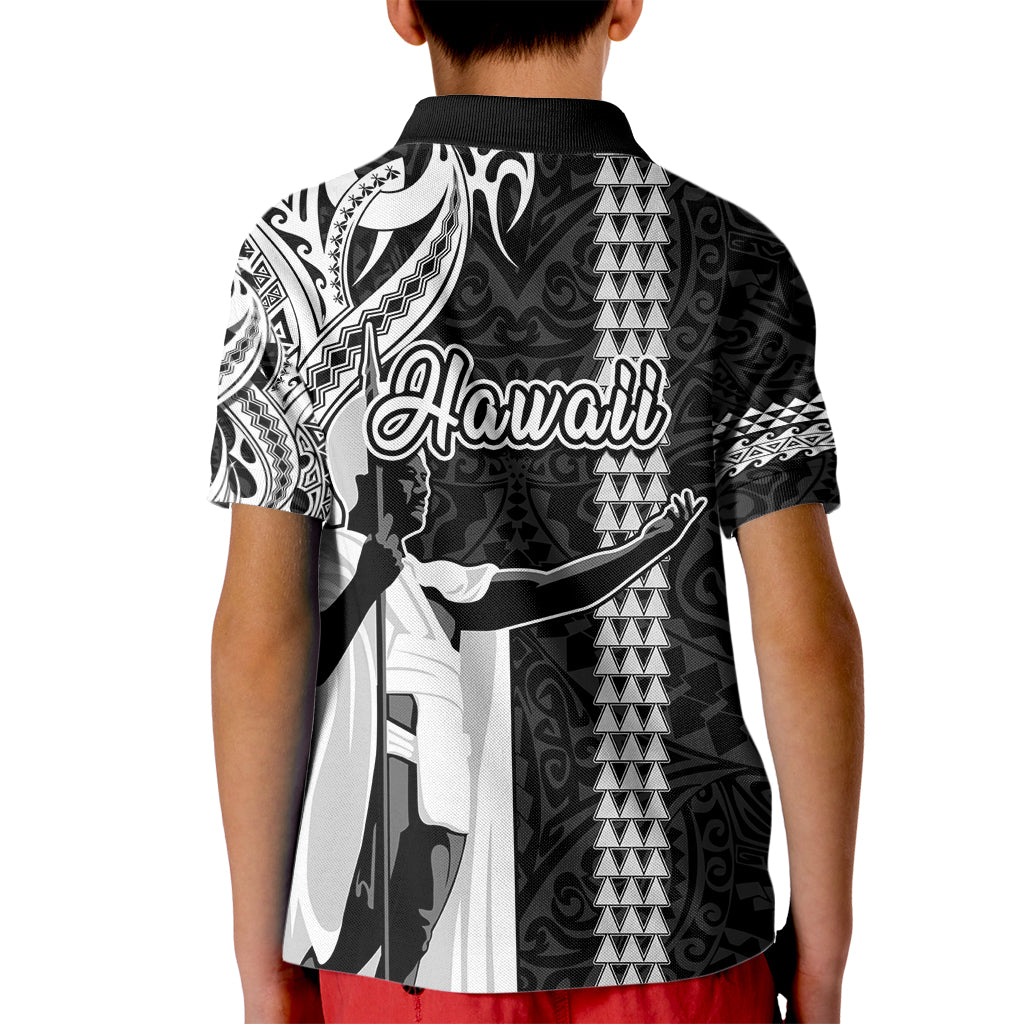Hawaii Niihau Island Kid Polo Shirt Hawaiian King and Kakau Symbols Abstract Shoulder Tattoo LT03 - Polynesian Pride