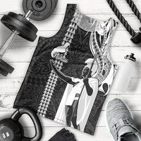 Hawaii Niihau Island Men Tank Top Hawaiian King and Kakau Symbols Abstract Shoulder Tattoo LT03 Black - Polynesian Pride