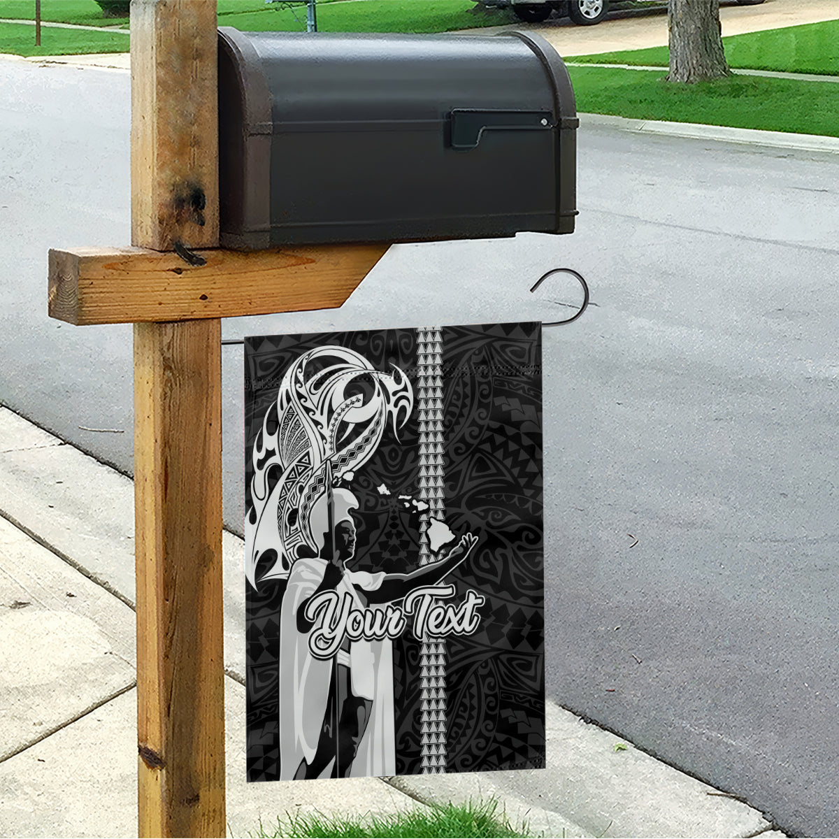 Custom Hawaii Niihau Island Garden Flag Hawaiian King and Kakau Symbols Abstract Shoulder Tattoo LT03 - Polynesian Pride