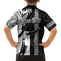 Custom Hawaii Niihau Island Kid Hawaiian Shirt Hawaiian King and Kakau Symbols Abstract Shoulder Tattoo LT03 - Polynesian Pride