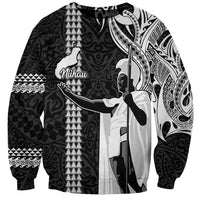 Custom Hawaii Niihau Island Sweatshirt Hawaiian King and Kakau Symbols Abstract Shoulder Tattoo LT03 Unisex Black - Polynesian Pride