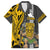 Hawaii Oahu Island Family Matching Long Sleeve Bodycon Dress and Hawaiian Shirt Hawaiian Warrior and Kakau Symbols Abstract Tattoo LT03 Dad's Shirt - Short Sleeve Yellow - Polynesian Pride