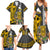 Hawaii Oahu Island Family Matching Summer Maxi Dress and Hawaiian Shirt Hawaiian Warrior and Kakau Symbols Abstract Tattoo LT03 - Polynesian Pride