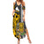 Hawaii Oahu Island Family Matching Summer Maxi Dress and Hawaiian Shirt Hawaiian Warrior and Kakau Symbols Abstract Tattoo LT03 Mom's Dress Yellow - Polynesian Pride