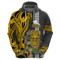 Hawaii Oahu Island Hoodie Hawaiian Warrior and Kakau Symbols Abstract Tattoo LT03 - Polynesian Pride