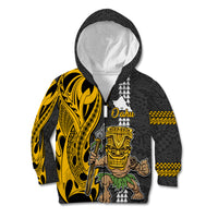 Hawaii Oahu Island Kid Hoodie Hawaiian Warrior and Kakau Symbols Abstract Tattoo LT03 - Polynesian Pride
