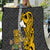 Hawaii Oahu Island Quilt Hawaiian Warrior and Kakau Symbols Abstract Tattoo LT03 Yellow - Polynesian Pride