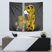 Hawaii Oahu Island Tapestry Hawaiian Warrior and Kakau Symbols Abstract Tattoo LT03 - Polynesian Pride