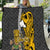 Custom Hawaii Oahu Island Quilt Hawaiian Warrior and Kakau Symbols Abstract Tattoo LT03 Yellow - Polynesian Pride